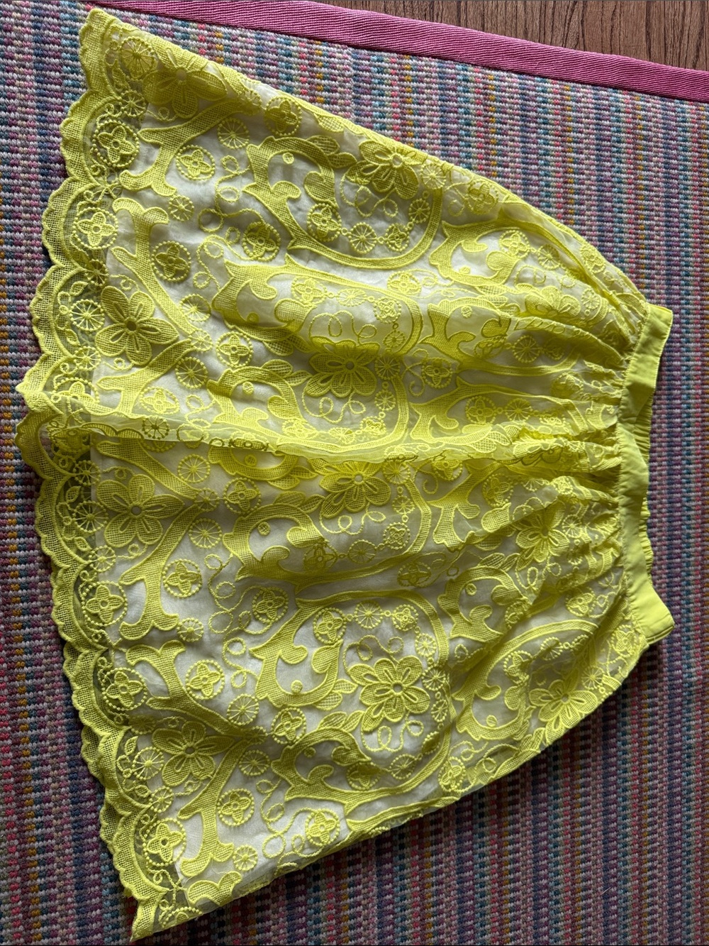 Lucy Paris Neon Yellow Lace Skirt